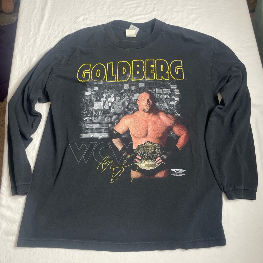 Vintage Bill Goldberg 1998 WCW Long Sleeve Shirt XL Black